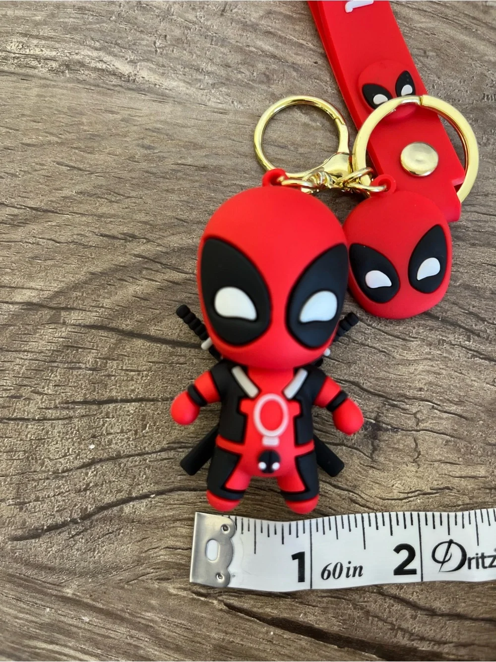 Red Deadpool  Silicone Key & Card Holder Charm